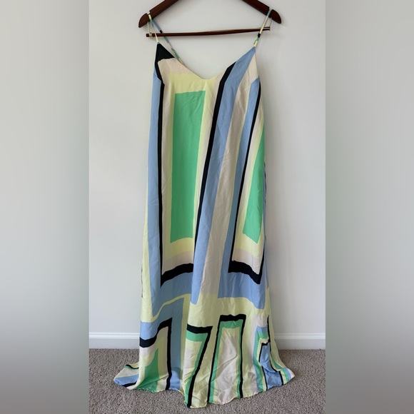 Anthropologie Maeve Women's Merona Geometric Print Maxi Dress Size M‎ Sleeveless - Picture 2 of 8